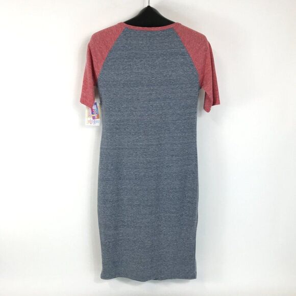 NEW LuLaRoe Julia Raglan Shirt Dress Women's Small Stretch Knit Midi Crew Neck - Picture 5 of 11